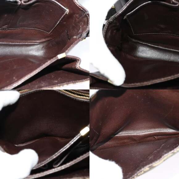 CELINE C Sulky Shoulder Bag Canvas Beige Gold - Picture 12 of 13